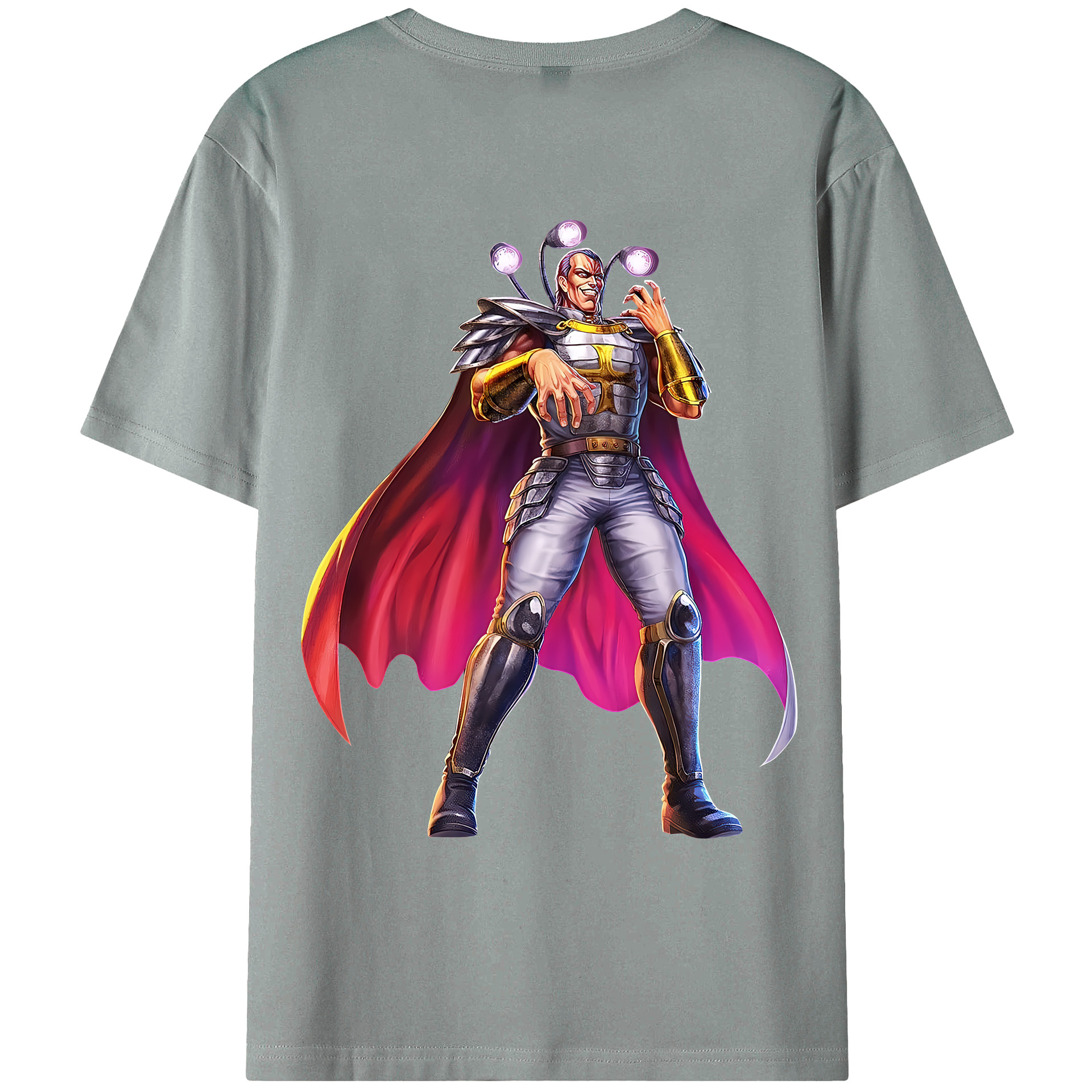（画像用） 北斗の拳 Fist of the North Star 綿100％ メンズ半袖Tシャツ（バックプリント） 通気性